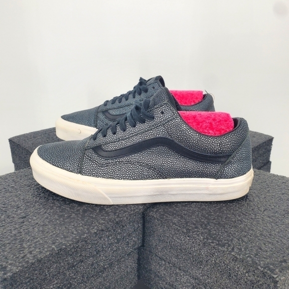 Vans Metallic Pebble Lace-up Casual Sneakers Gray Silver Men 7 Women 8.5 Shoes - Picture 2 of 12